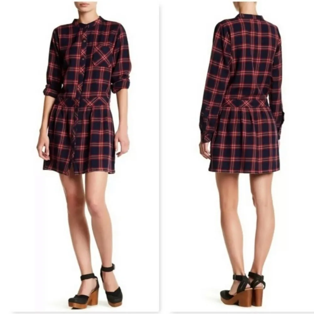 Current Elliott Tartan Plaid Dress size 2/4 Red Blue Drop Waist School Girl NWT - Image 2