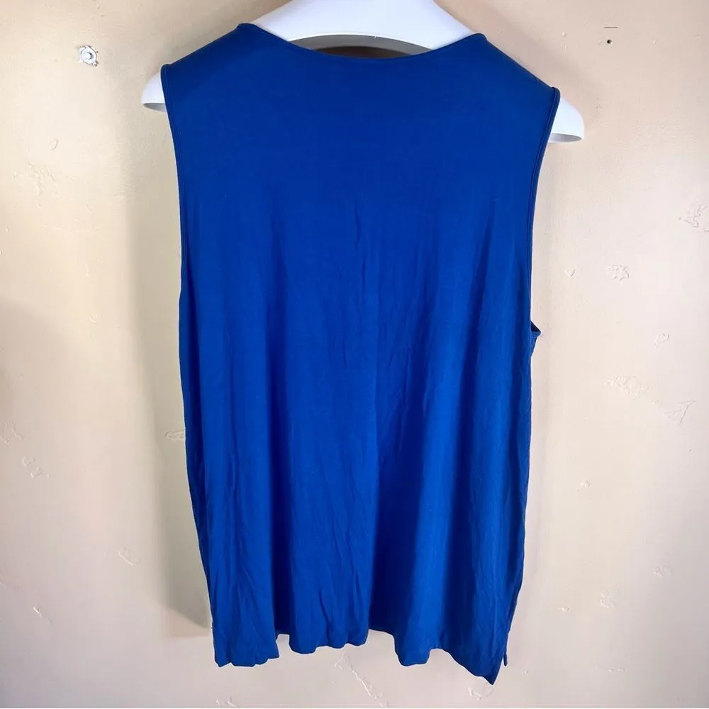 J.Jill Wearever Women's XL Blue Sleeveless Tank Top Casual Spring Capsule Career - Image 4
