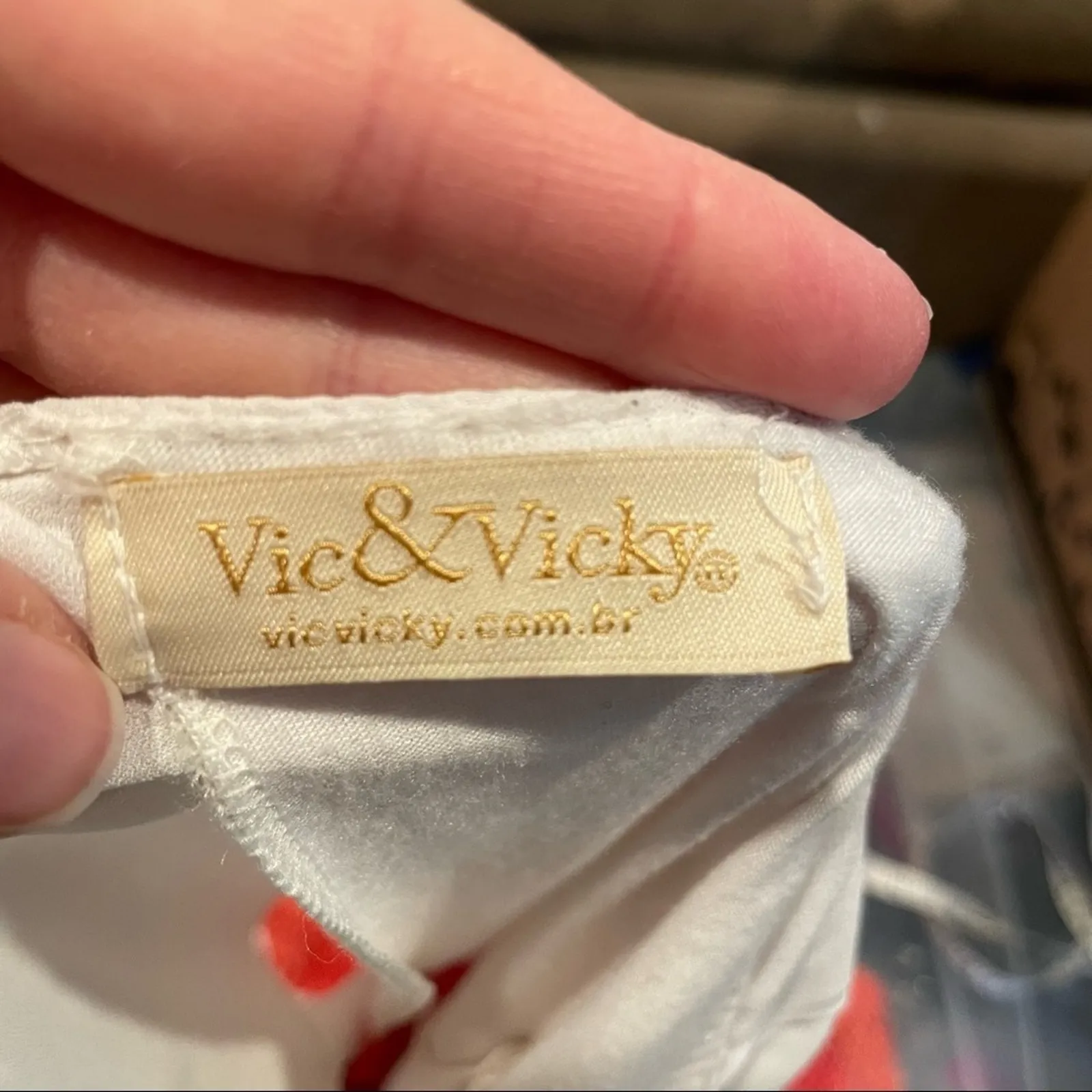 Vic & Vicky Butterfly Y2K Crochet Bottom Romper Sleeveless Womens XS Orange - Image 9