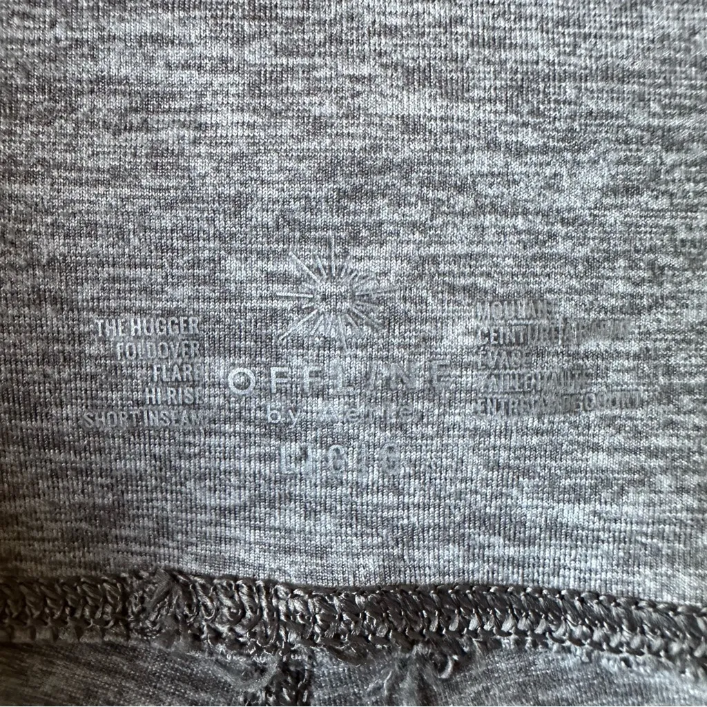 Offline by Aerie Fold-over Hem Flare Leggings‎ Gray Women's Size Large Short - Image 4