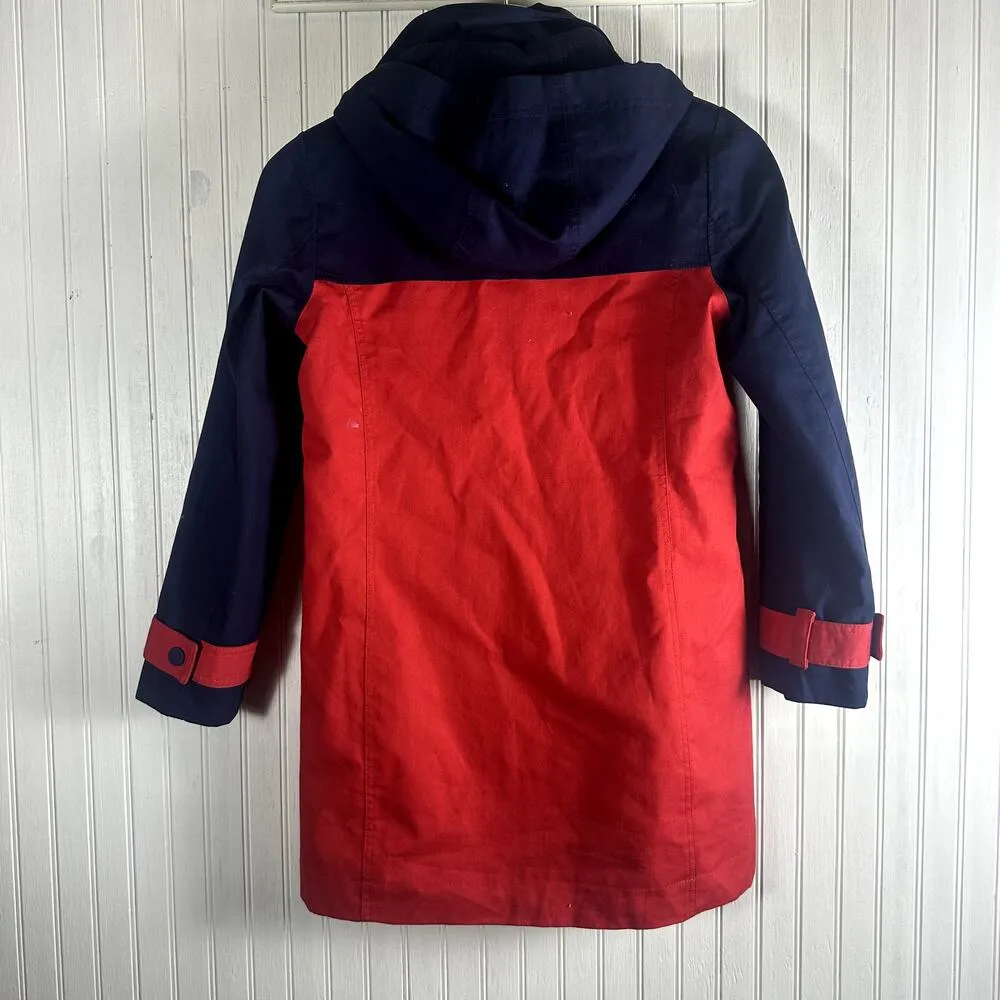 Boden Navy Blue and Red Colorblock Rain Coat Size 2P - Image 7
