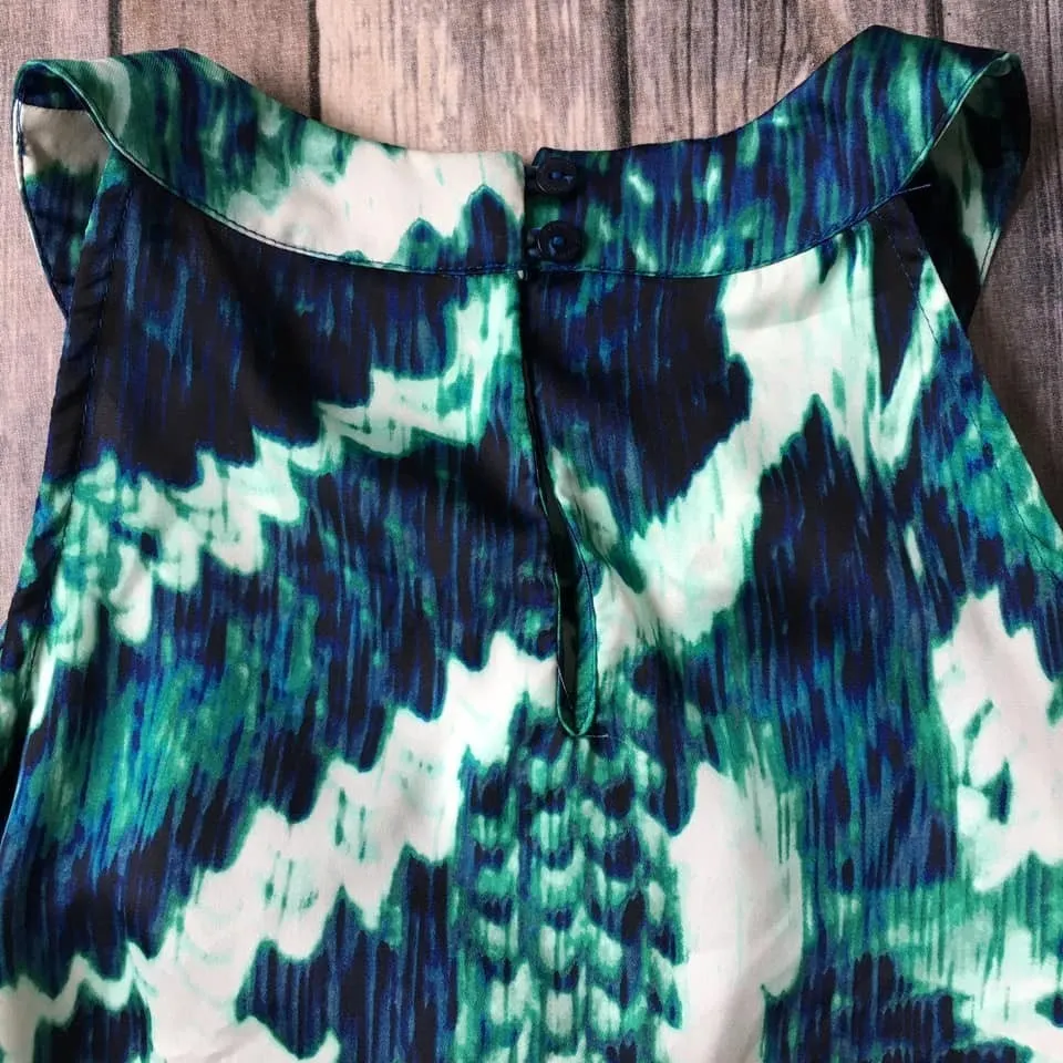 Worthington Halter Top Women L 12 14 Ruffle High Neck Y2K Office Party‎ Bold - Image 3