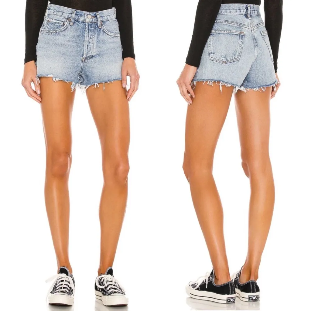 Agolde NWT Vintage Cut Off Parker Shorts 26 Encore Light Wash Hi-Rise Button Fly - Image 2