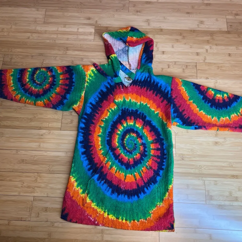 Earth Ragz Tie Dye Pullover Hoodie,Rainbow Colored Swirl|Hippie,Rasta|Size:XS/S - Image 12