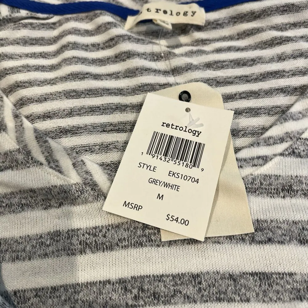 Retrology women's M striped gray/white v - Image 8