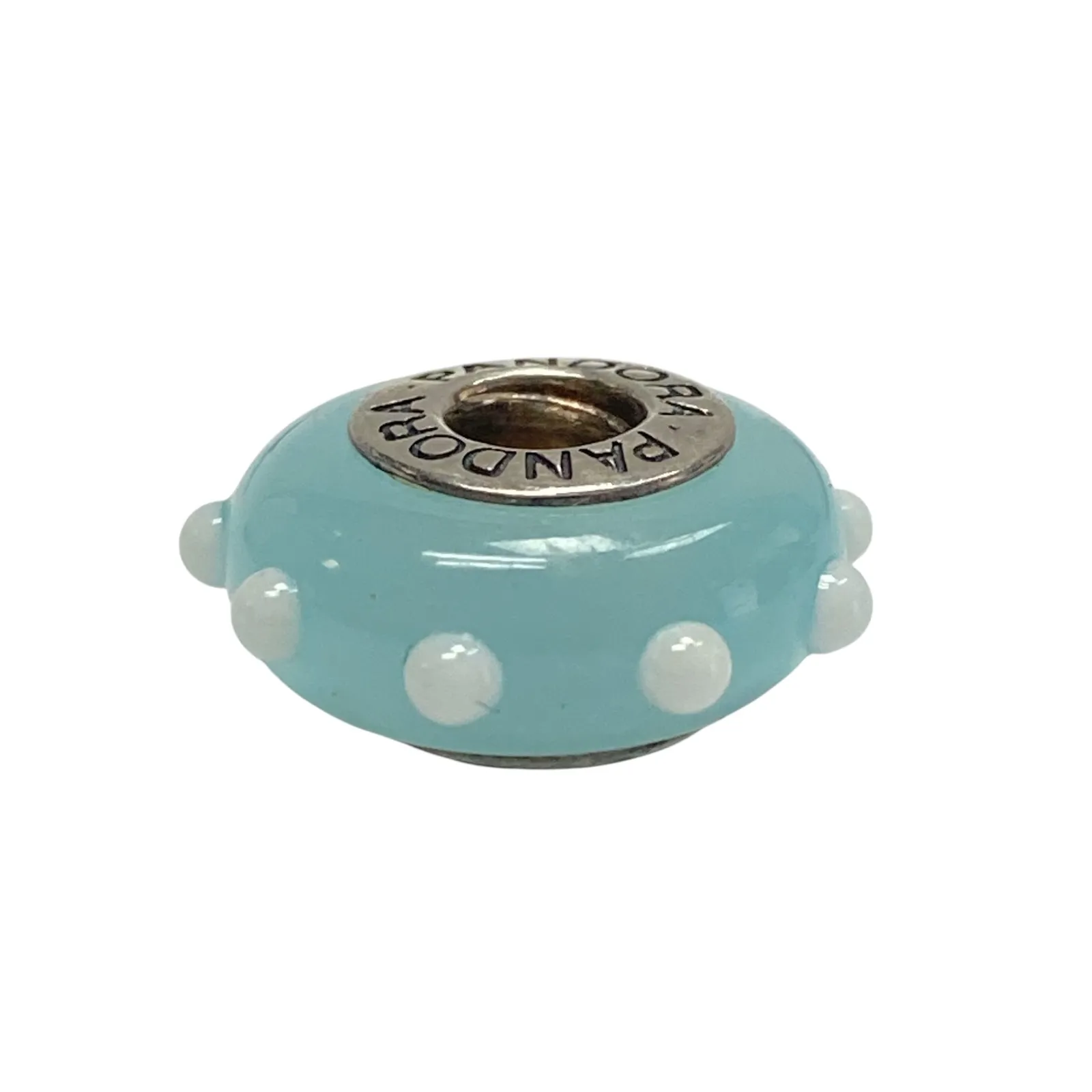 Pandora Sterling Silver 925 ALE Light Blue Murano Glass Bead Charm - Image 2