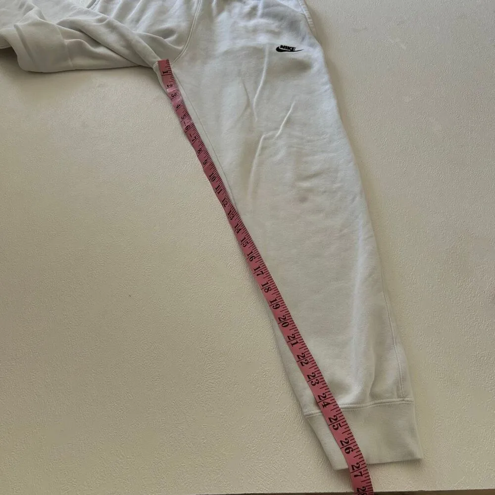 Nike Club Fleece Joggers Womens Small White Sweatpants Embroidered Swoosh - flaw - Image 13