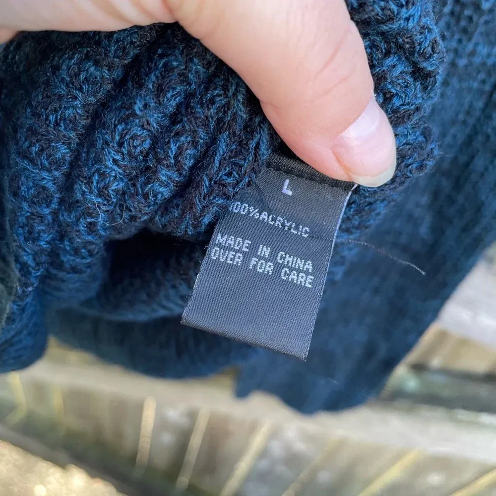 AB STUDIO DARK BLUE COWL NECK SWEATER - Image 3