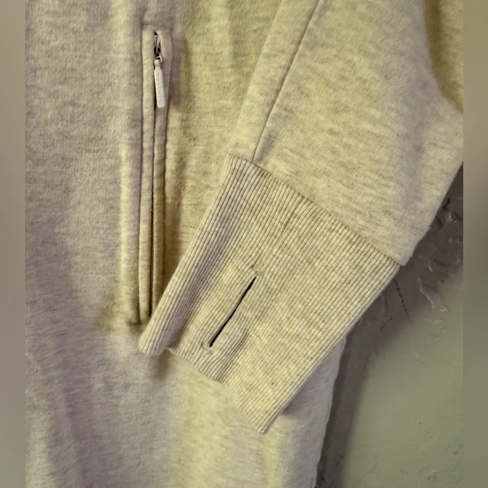 Athleta Oatmeal Heather Power Down Active Yoga Dress Hooded M Tall READ DESCR - Image 5