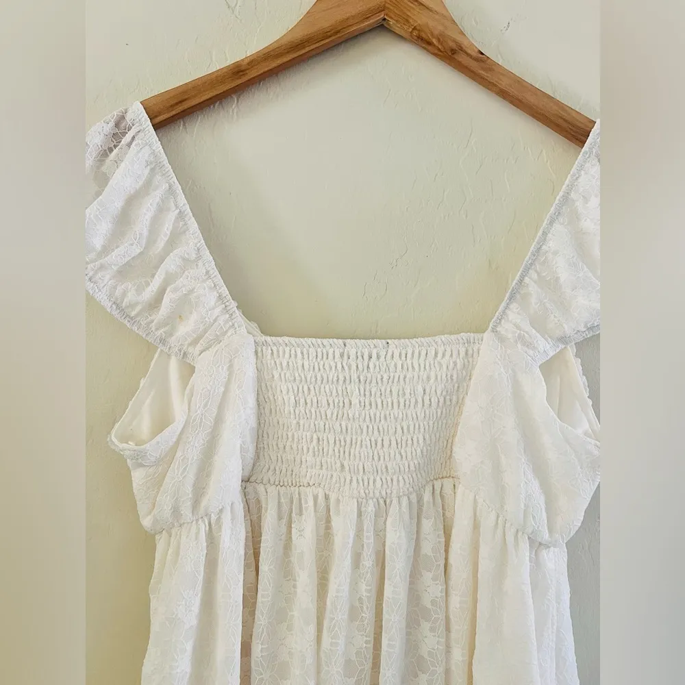 New  Lace Dress sz L White/Prl - Image 7