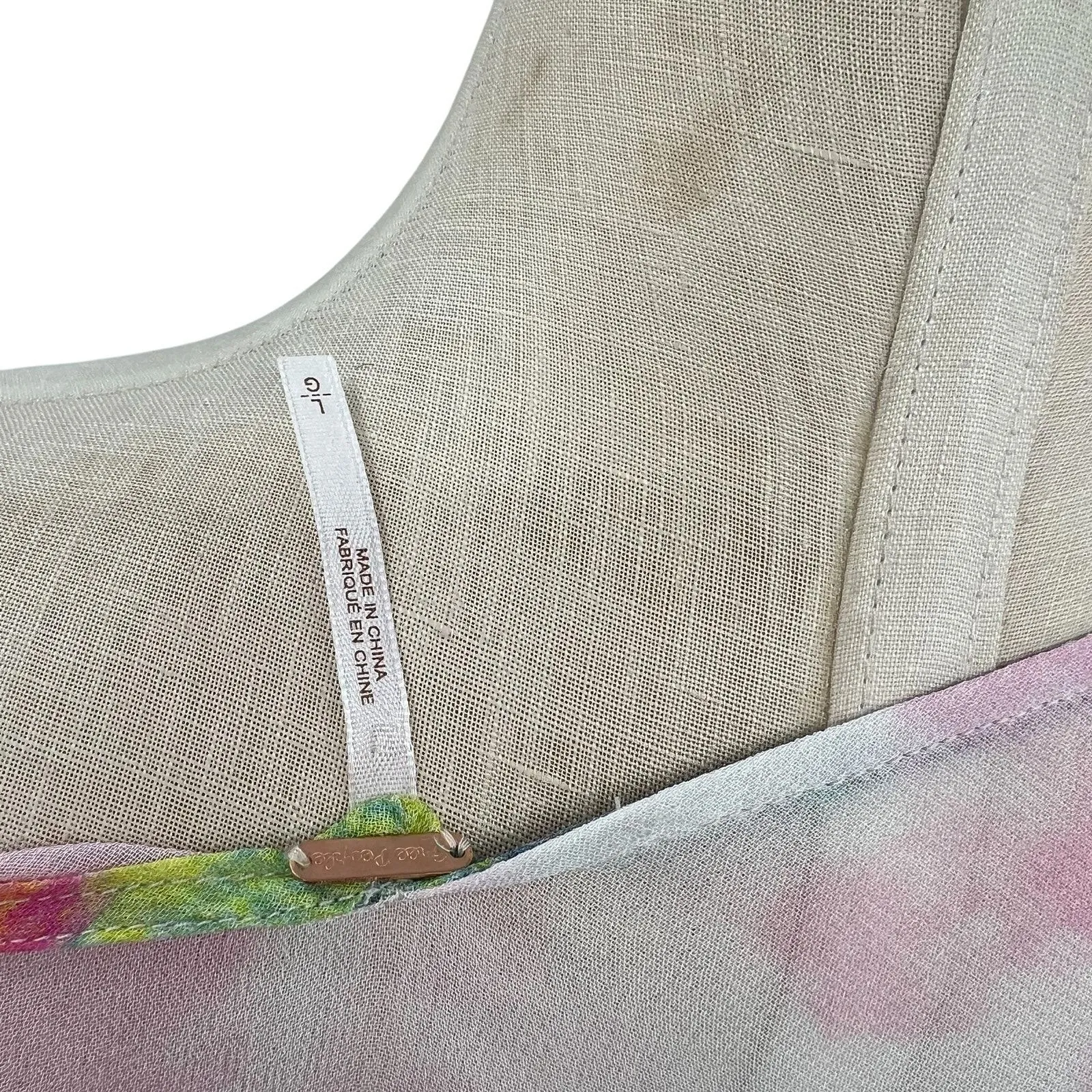 Free People Rainbow Kaftan Cover-Up Dress Colorful Sheer Size Large - Image 12