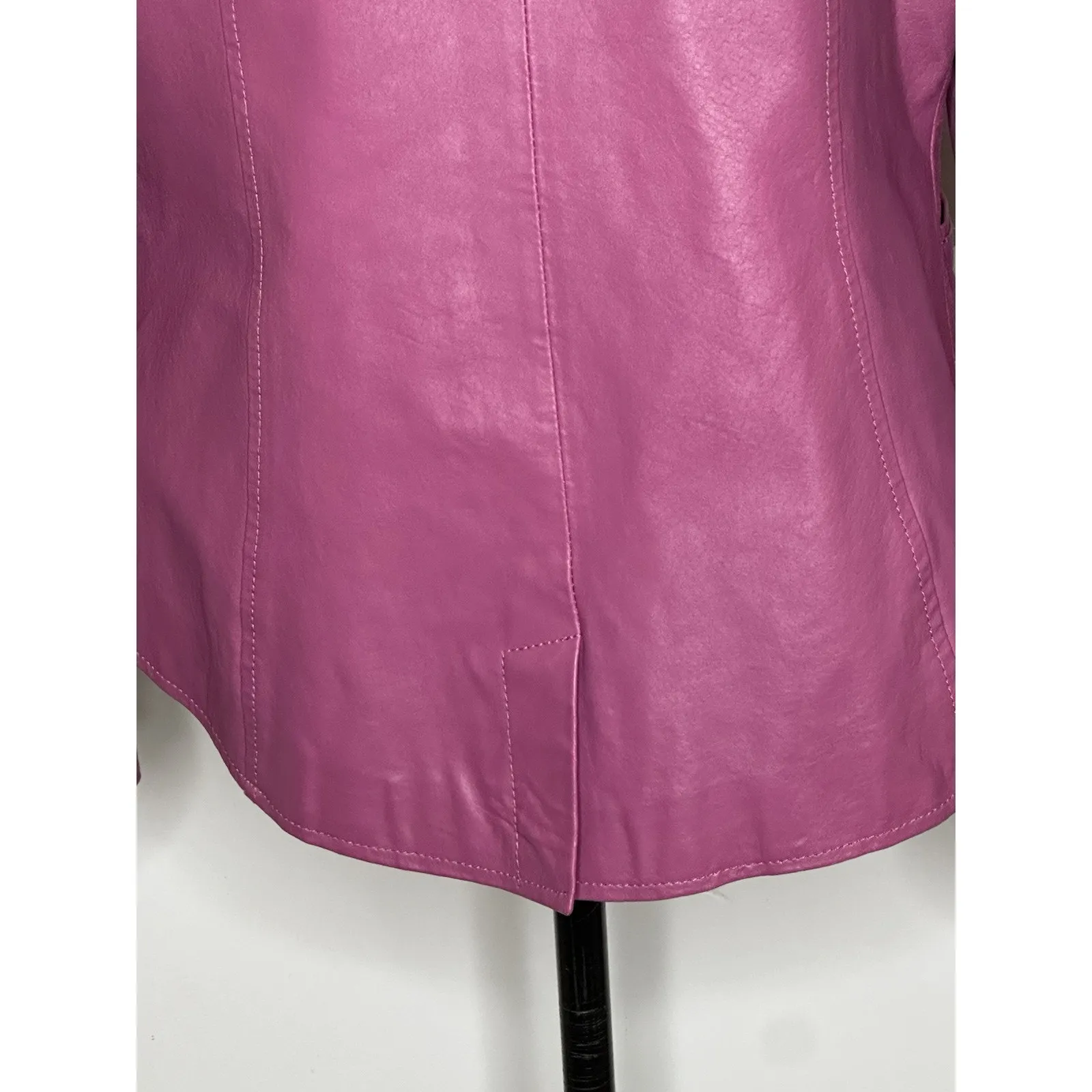 Díalogue Women’s Pink Leather Jacket Size Large - Image 10