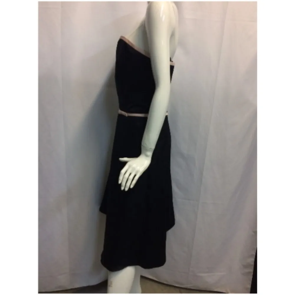 Mori Lee Dress 9 10 Flare Pink Ribbon strapless - Image 2