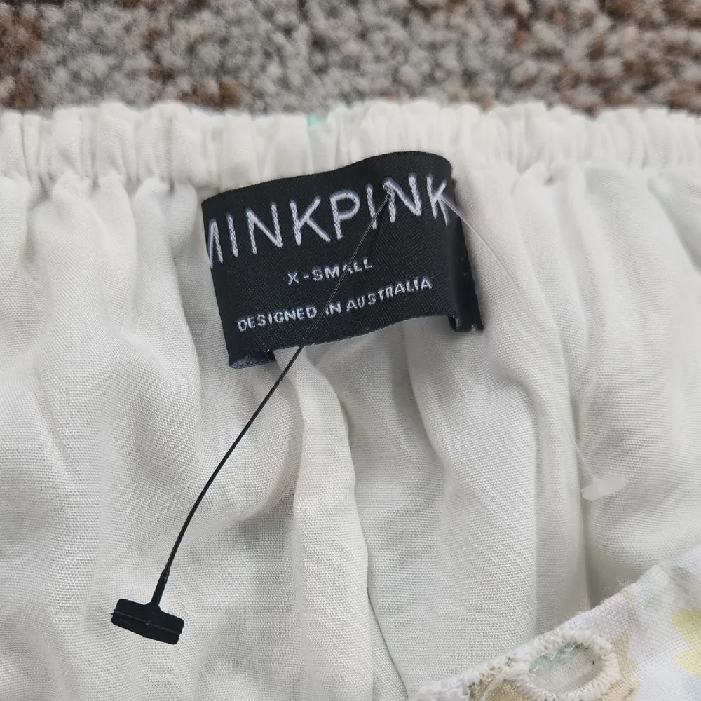 MINKPINK Irwin Mini Dress Floral White XS - Image 4