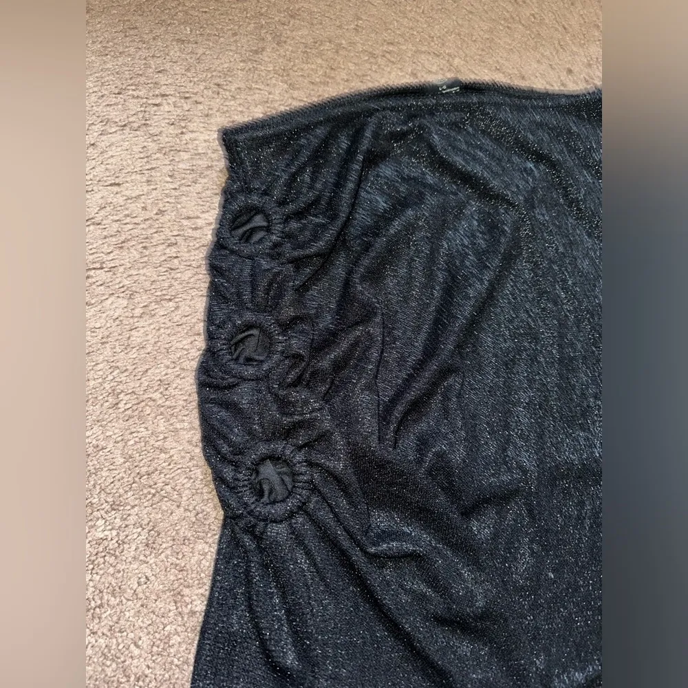 Urban Outfitters shimmery black sparkly slit keyhole skirt - Image 5