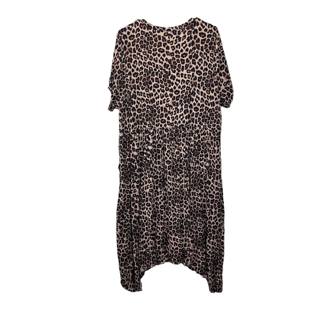 Torrid Leopard Animal Print Challis‎ Short Sleeve Shirt Dress Size 3X Pockets - Image 8