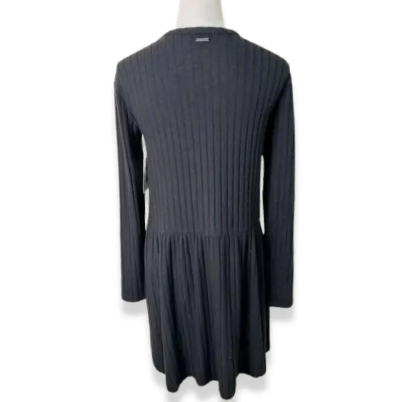 Billabong Always Lounging Dress Henley Button Rib Knit Full Sleeve Black S NWT - Image 5