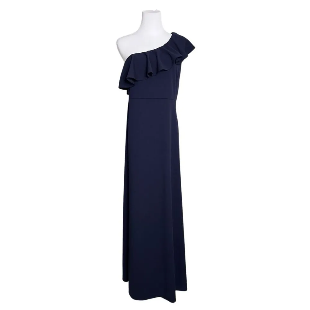Lulu's Forever Ruffle One Shoulder‎ Trumpet Dress Navy XL Sexy Cruise Date Night - Image 3