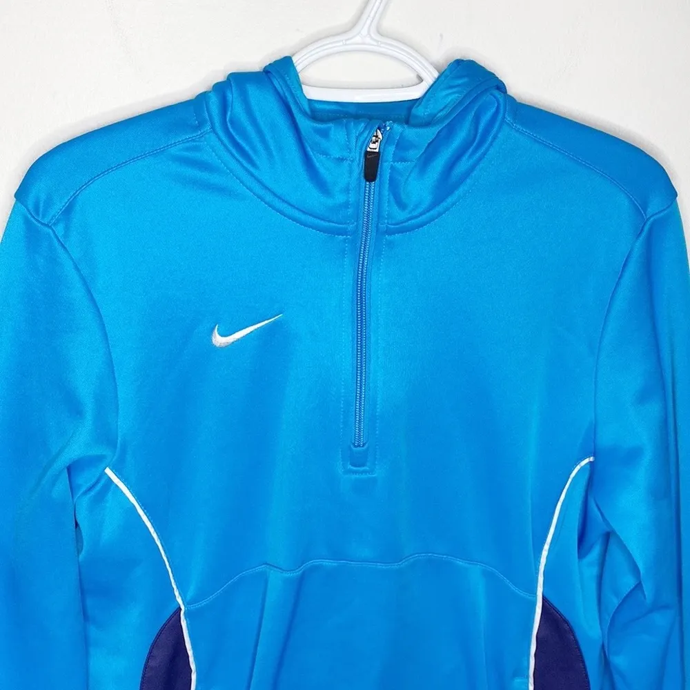 Nike dri-fit fleece lined quarter zip pocketed hoodie size L - Image 3