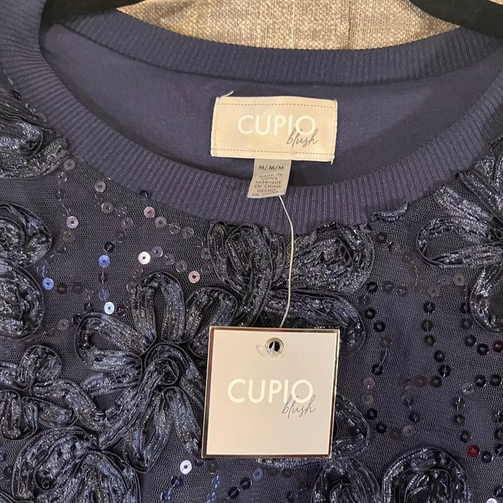 Cupio Blue Sequin Top Size‎ Medium - Image 3