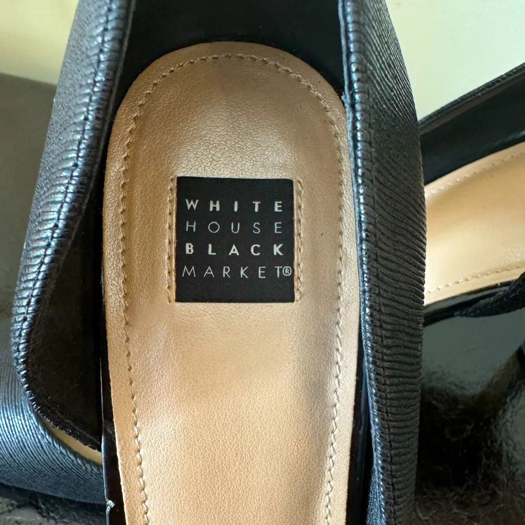 White House Black Market Ella Black Wavy Heels - Image 2