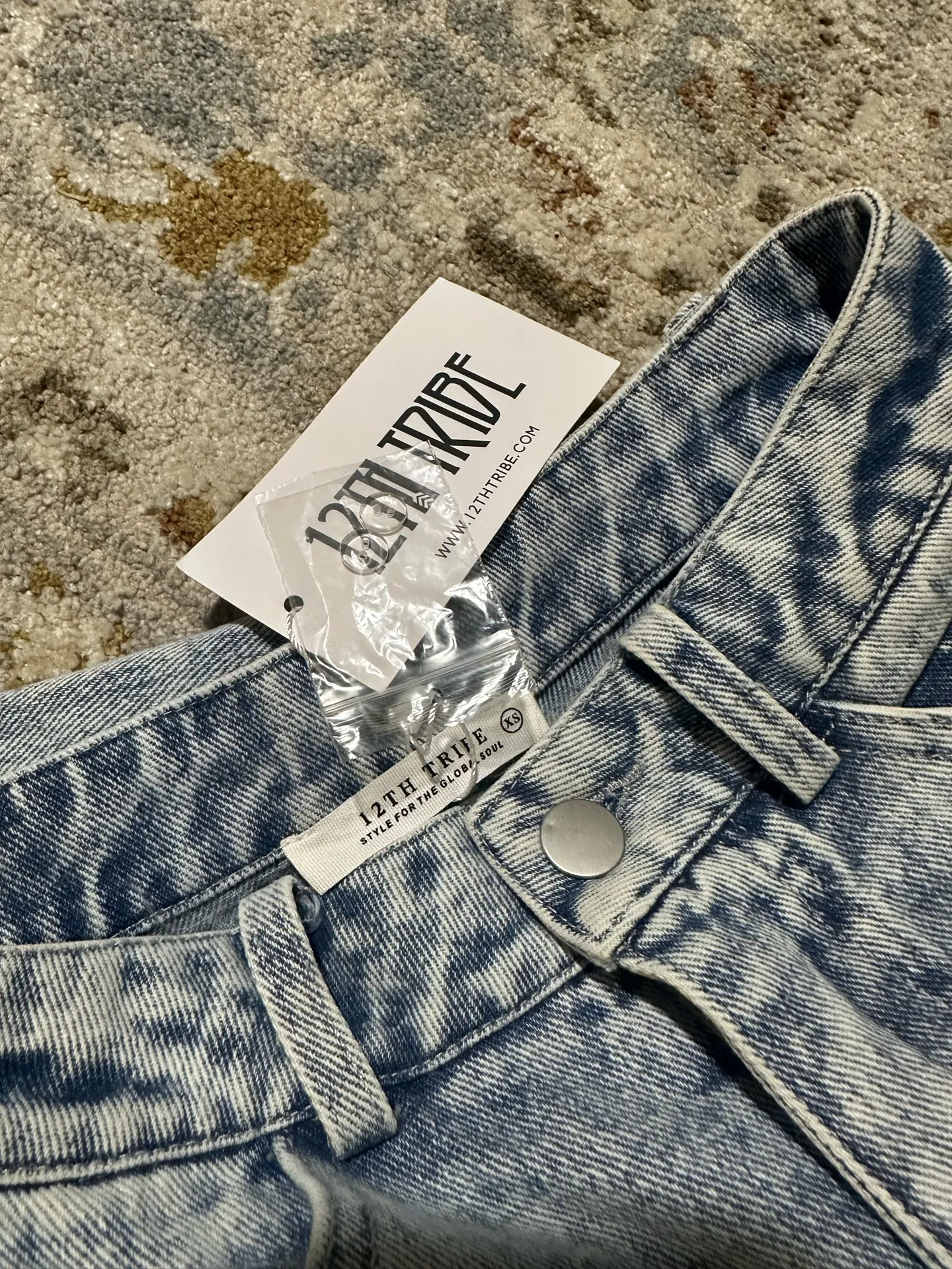 12th tribe Addison Faux Feather Trim Jeans - Image 5