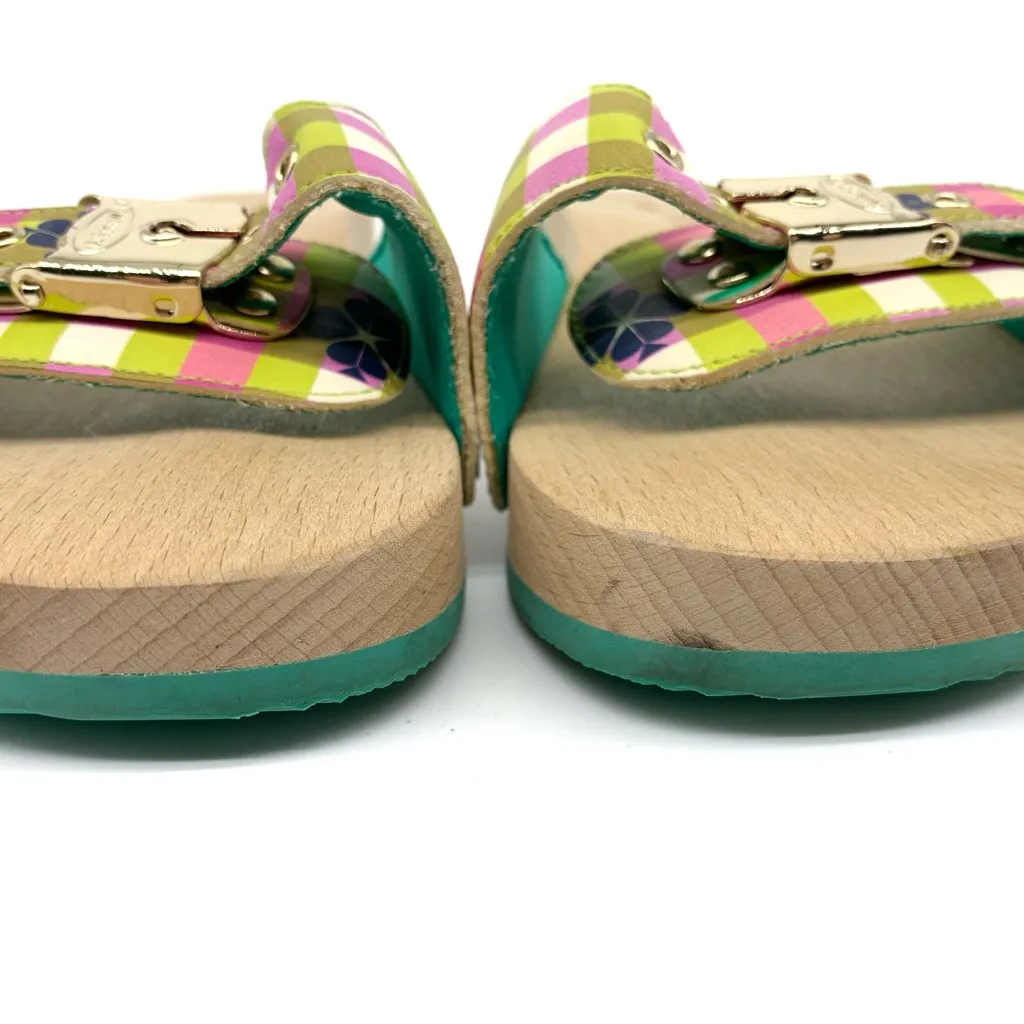 DR. SCHOLL'S x KATE SPADE New York Bella Plaid Slide Sandal Pink Green White 7 - Image 3