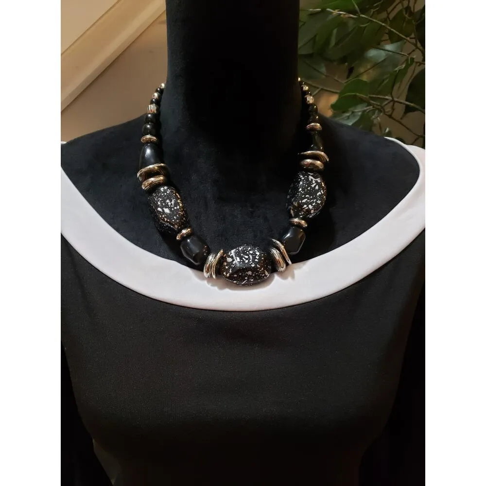 Bodycon Dress Womens XL Black White Off Shoulder Bell Sleeve Asymmetrical Party - Image 3