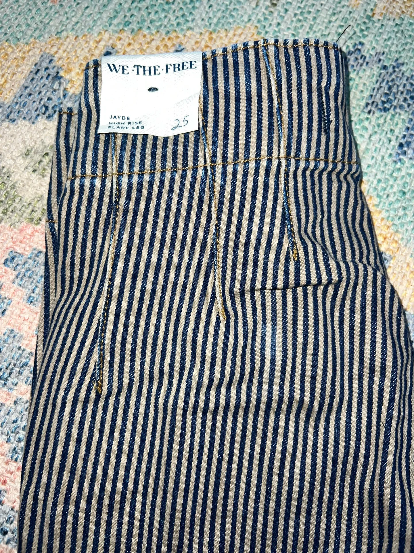 Jayde Railroad Flare Jeans in Train Car Stripe - Image 7