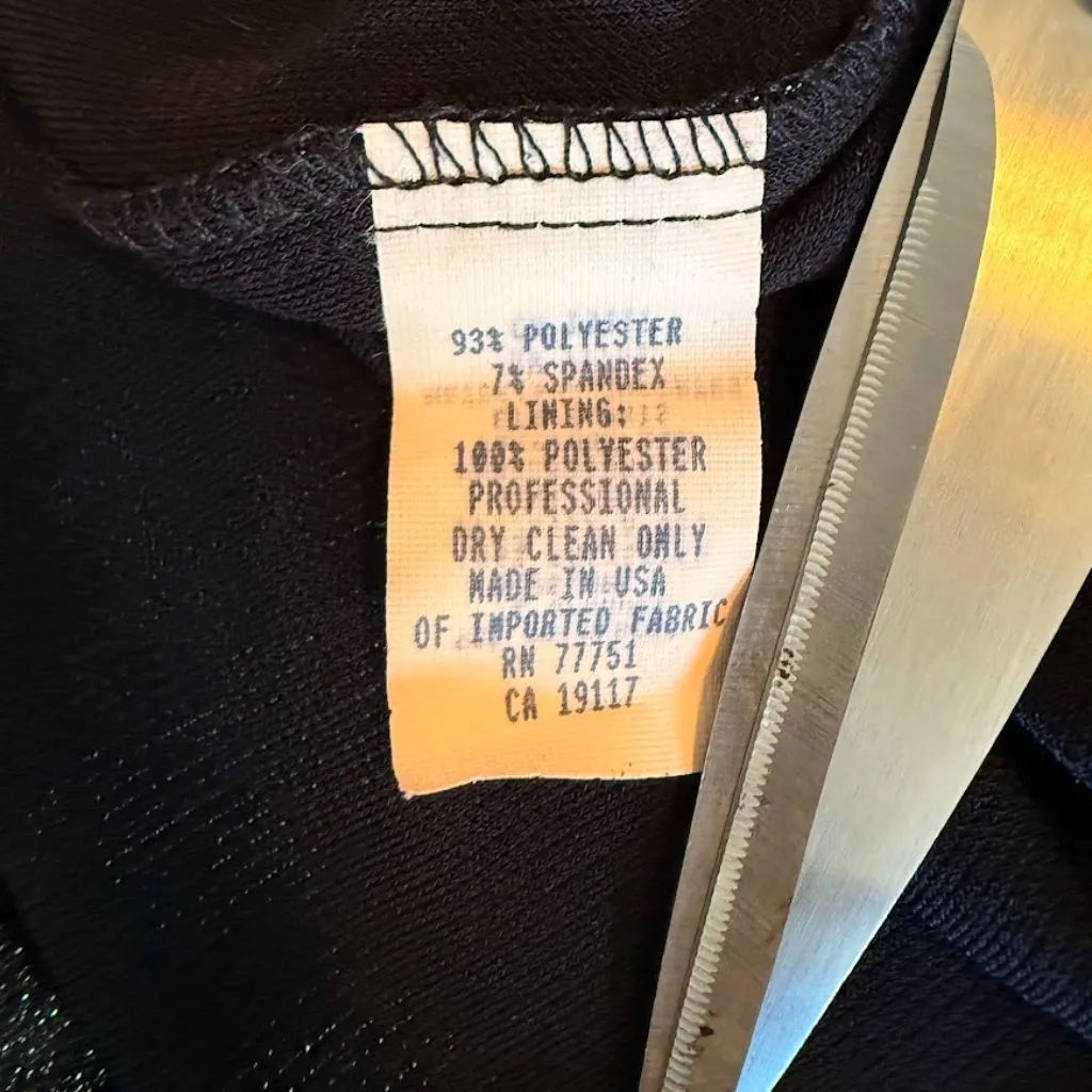 Vintage Betsey Johnson Halter Cocktail Dress in Metallic Black Silver size 4 Y2K - Image 10