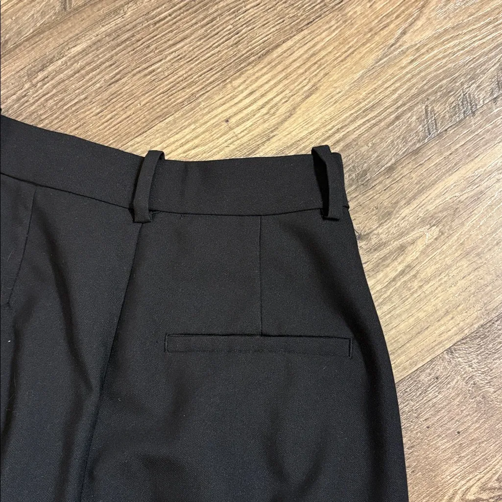 ZARA BLACK RELAED PLEATED FULL-LENGTH WIDE LEG MENSWEAR STYLE PANT TROUSERS - Image 8