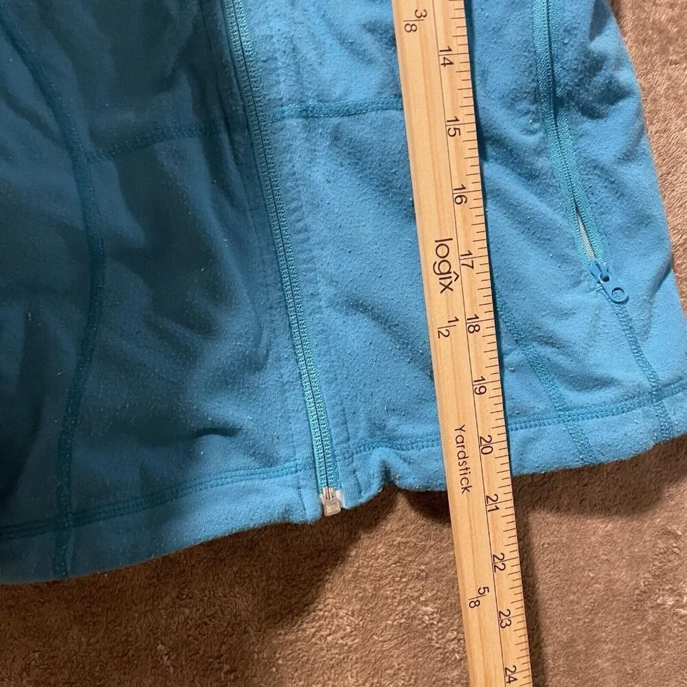 Jacket Womens Sz 4 XS Define Ocean Blue Fitted Workout Gym Full Zip - Image 7