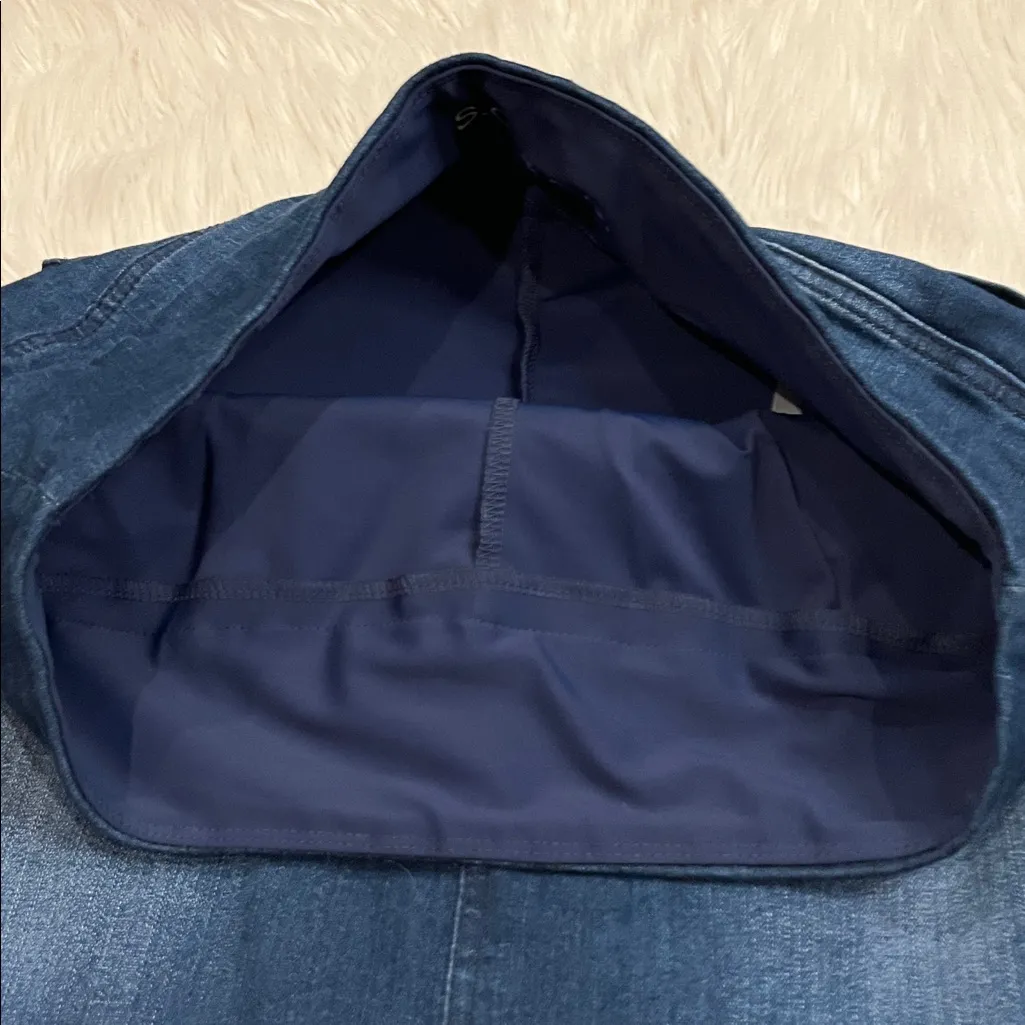 S.C. & Co stretch denim pull on mini skirt skort with tummy control M Blue Size M - Image 9