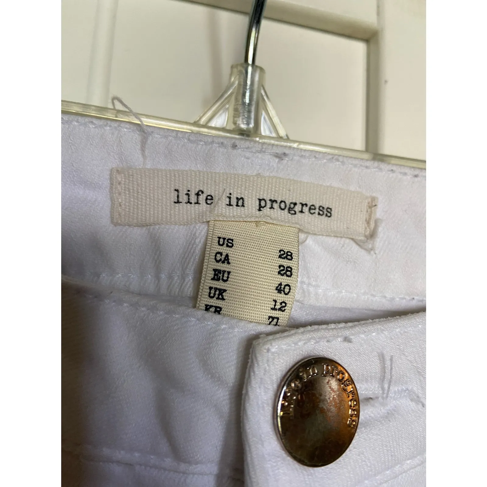 Life‎ in Progress Womens Jeans Size 28 White Denim Cotton Spandex Stretch Skinny - Image 8