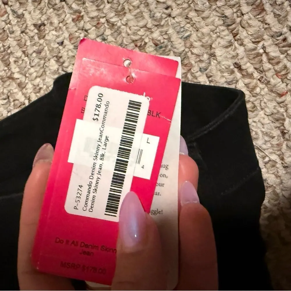 NWT COMMANDO do it all denim skinny jeans in black - Size Large - Image 9