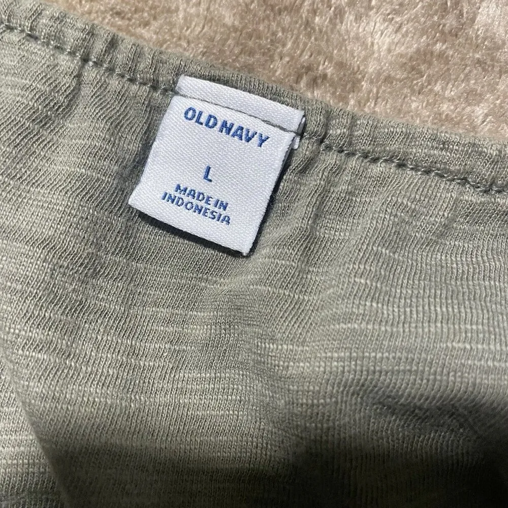 Old Navy Jumpsuit Womens Large Romper Cinch Waist Sage Green Stretch Pants - Image 2