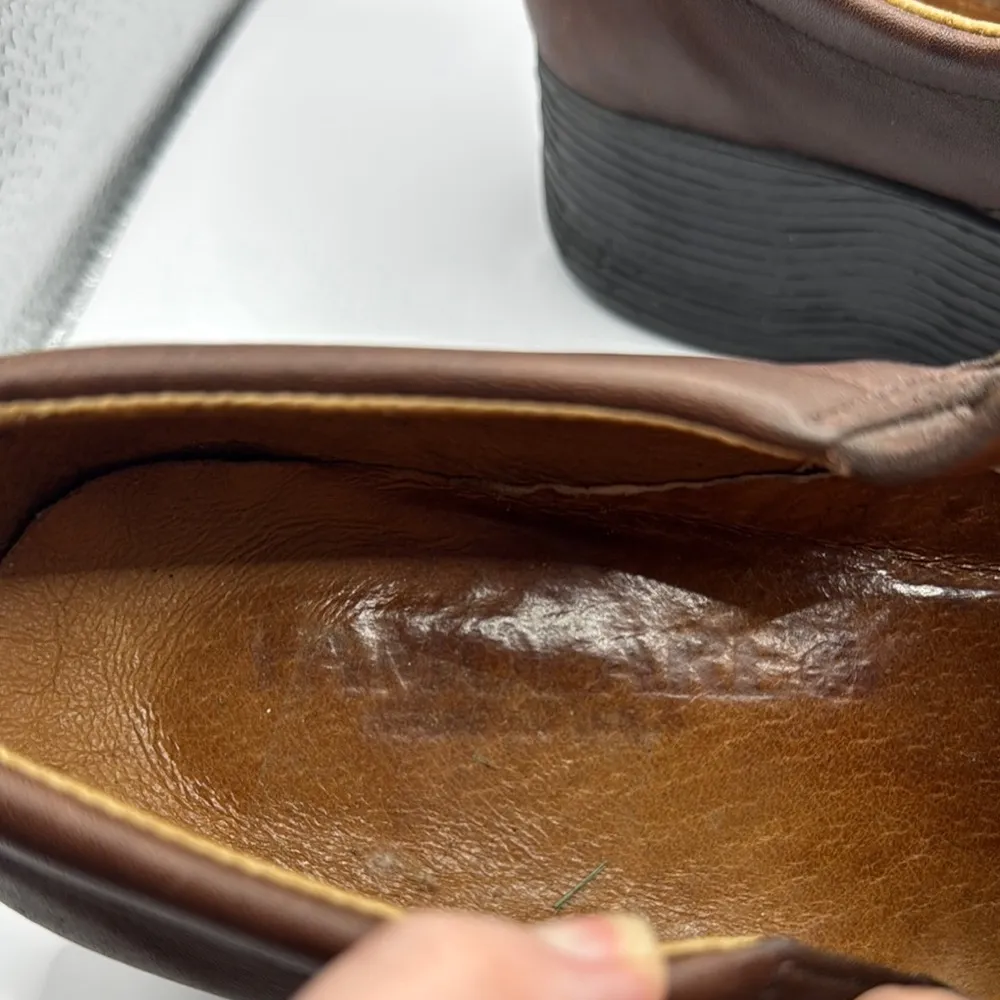 Famolare Brown Leather Mary Jane Wedge Shoes Earth Brown Size 10 - Image 3