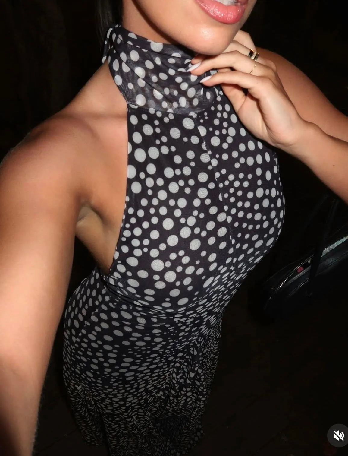 Zara Black and White Polka Dot Halter Flowy maxi Dress - Image 7