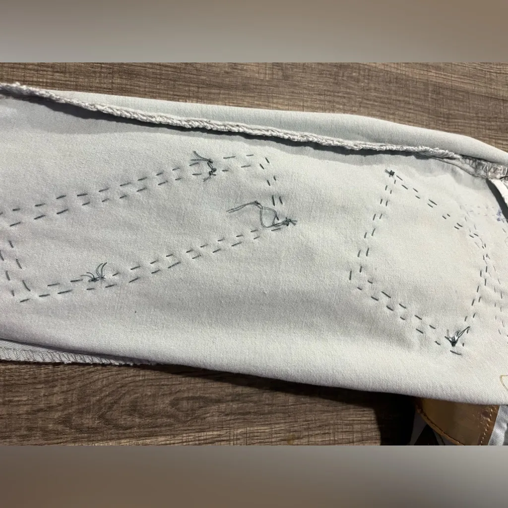 CELEBRITY ACE JEANS CUSTOM PATCH WORK hand sewing size 5/27 stretch jeans Blue - Image 14