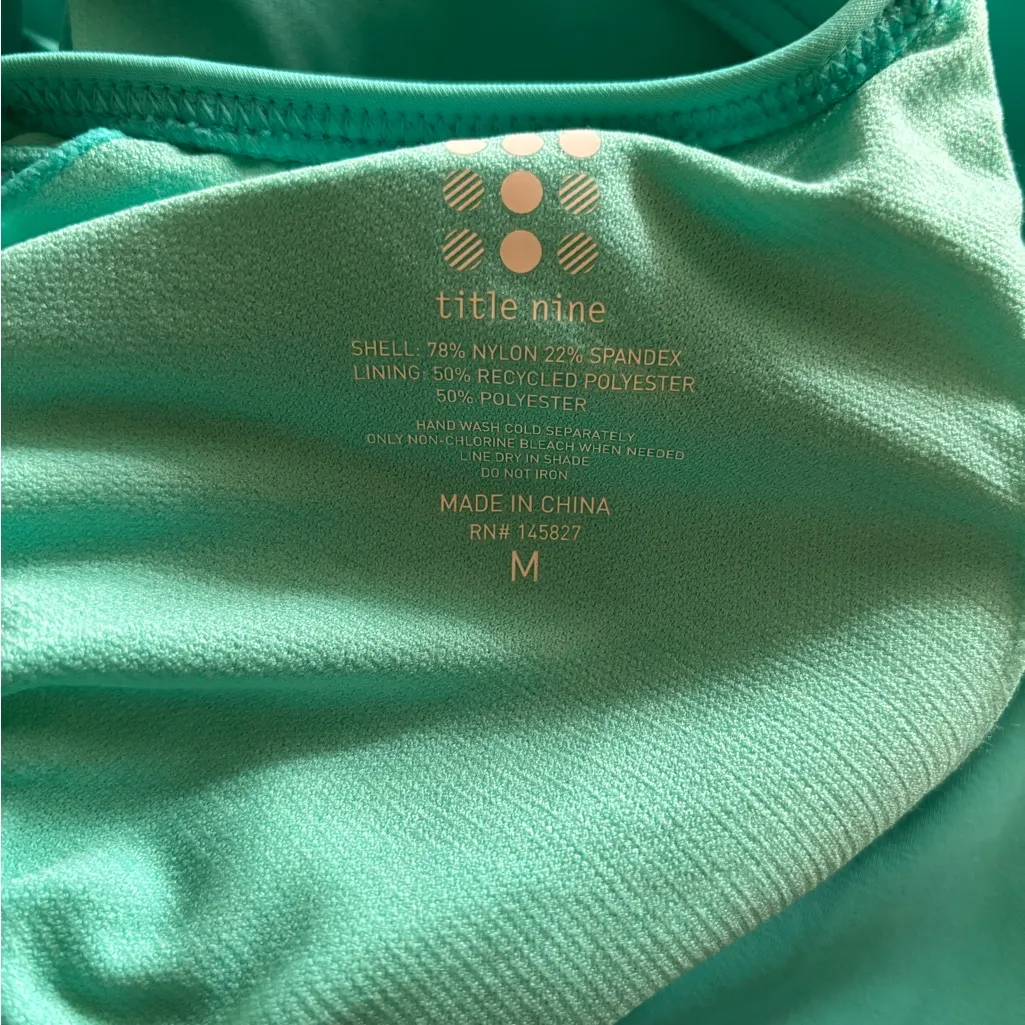 Title Nine Set It and Forget It Halter Tankini Top Size M Removable Pads Swim - Image 4