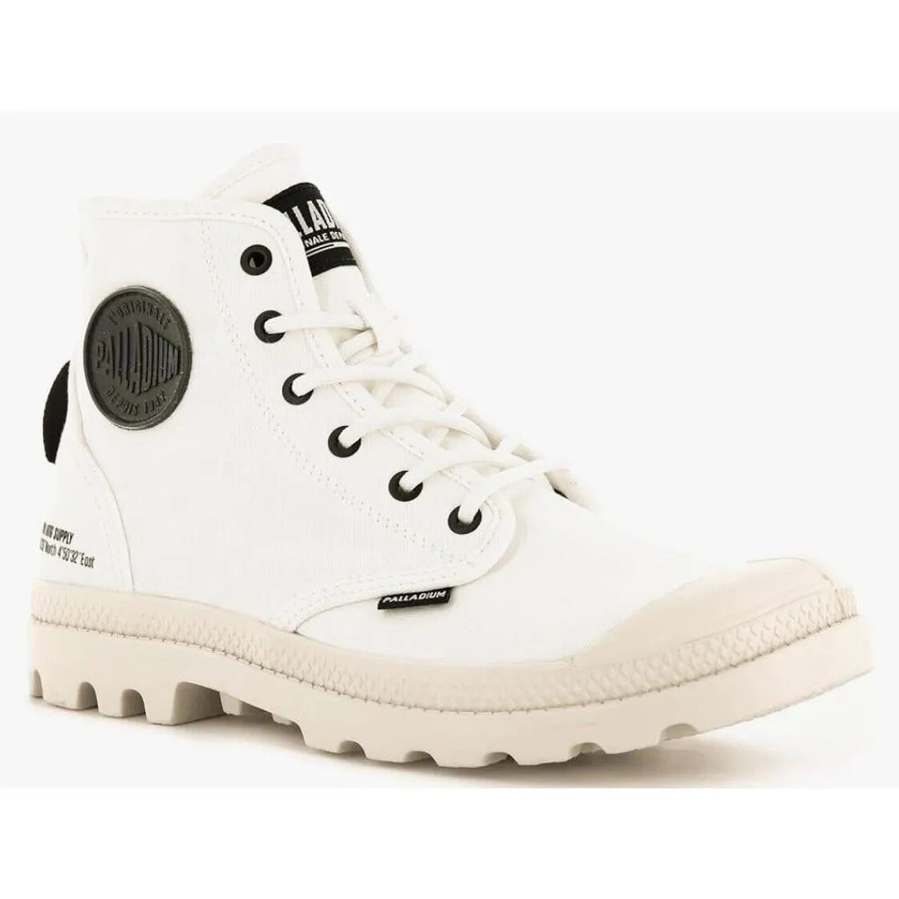 Palladium Pampa HI Htg Supply Star White Combat Boots Mens‎ 8 Womens 9.5 Canvas - Image 2