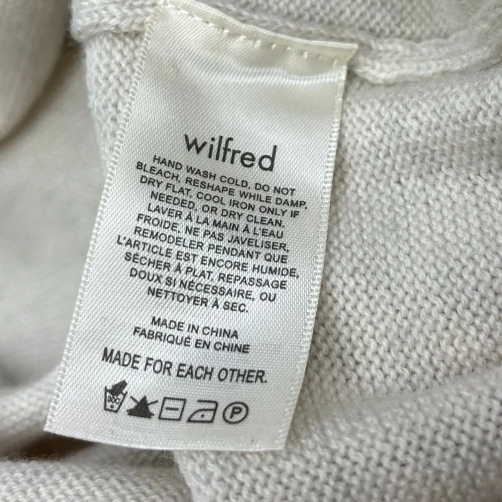 Aritzia Wilfred NWOT Cream White Knit Deep V Wool Collar Midi Sweater Dress 2XS - Image 12