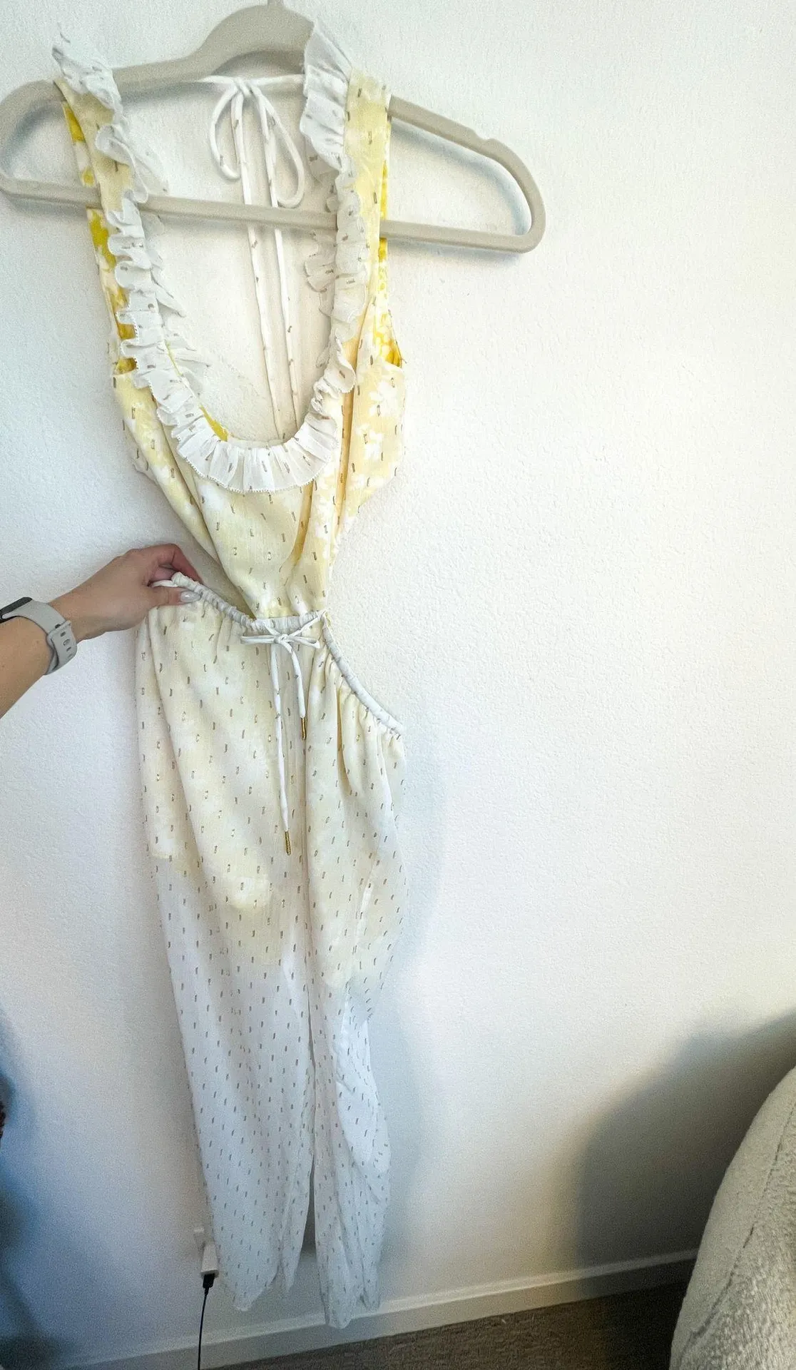 Tularosa Revolve White Yellow Sheer Cut Out Jumpsuit  - Image 11