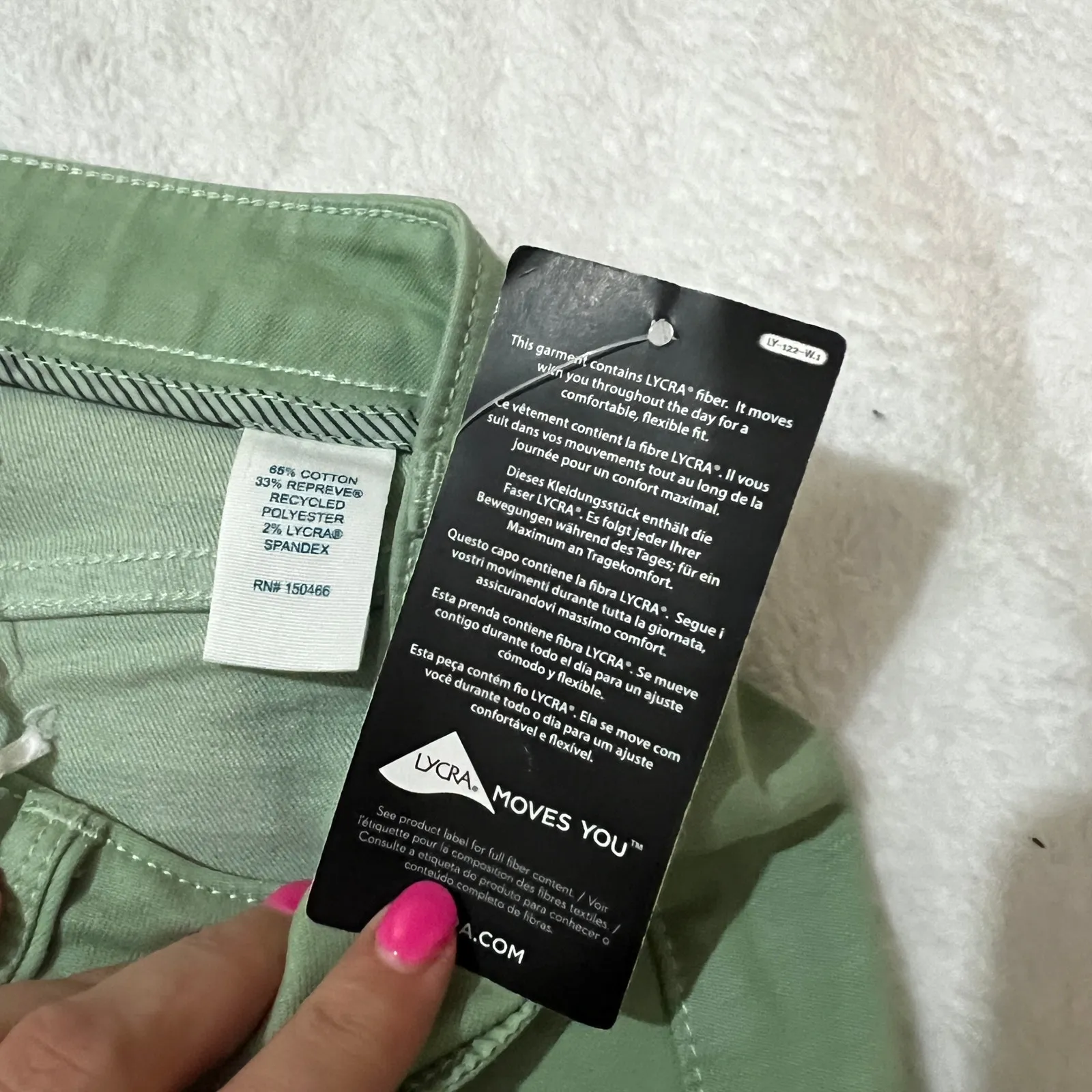 Market & Spruce (6) Light Green Lycra Stretchy 5 Pocket Mid Rise Shorts - Image 5