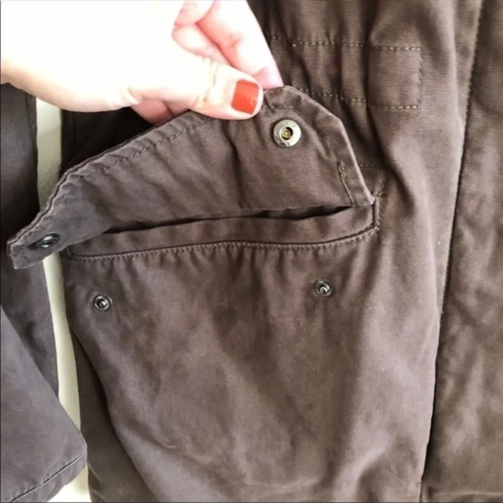 Aritzia‎ Community Olive Canvas Utility Hooded Jacket - Image 5