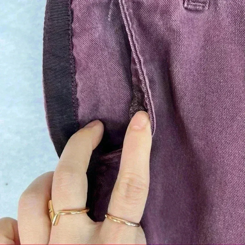 PAIGE Christy Pant Off Duty High Rise Pant Grosgrain Side Size 27 Deep Berry - Image 5