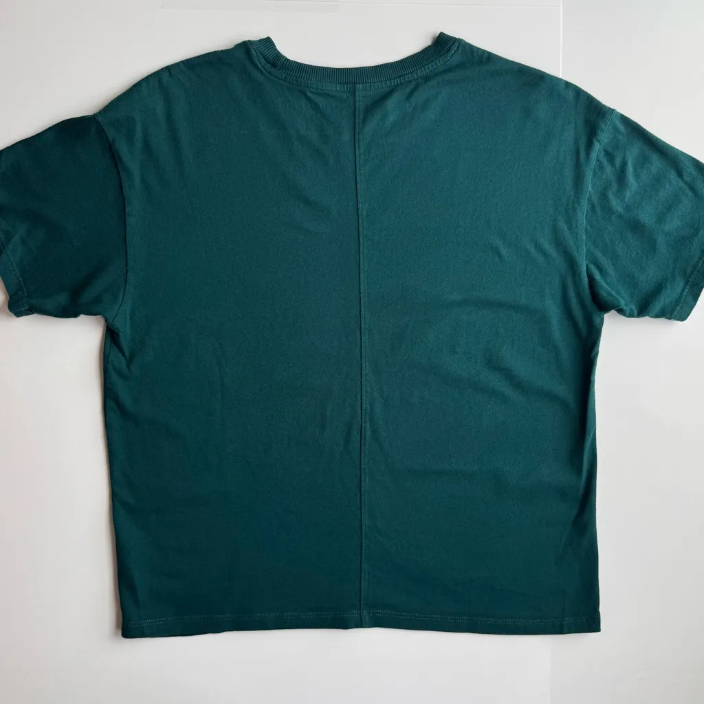 American Eagle Outfitters Graphic Dark Teal Short Sleeve Crop Tee Size XS - Image 5