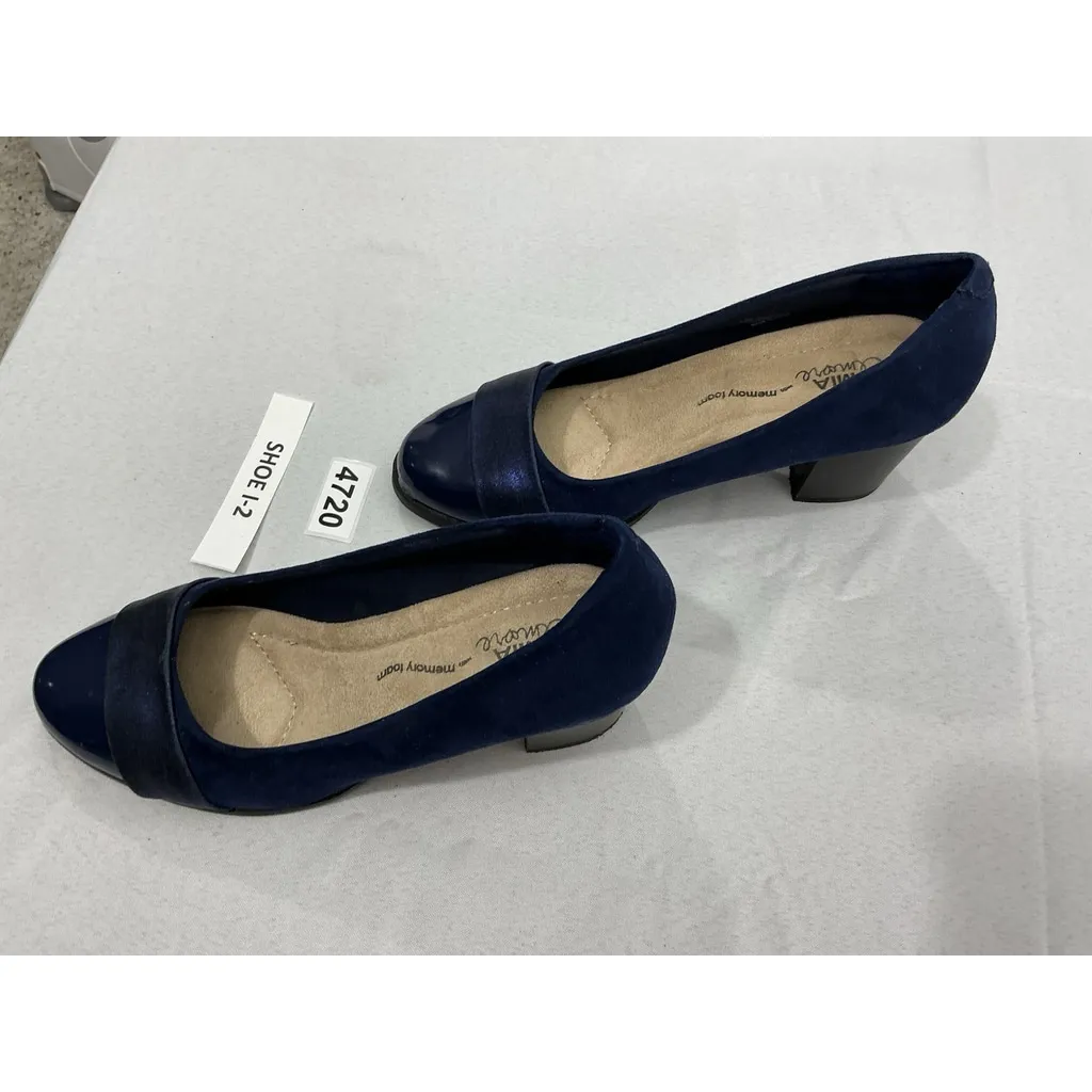 Womans Mia Amore With Memory Foam Slip On Pumps 8.5 W Blue Block Heel - Image 3