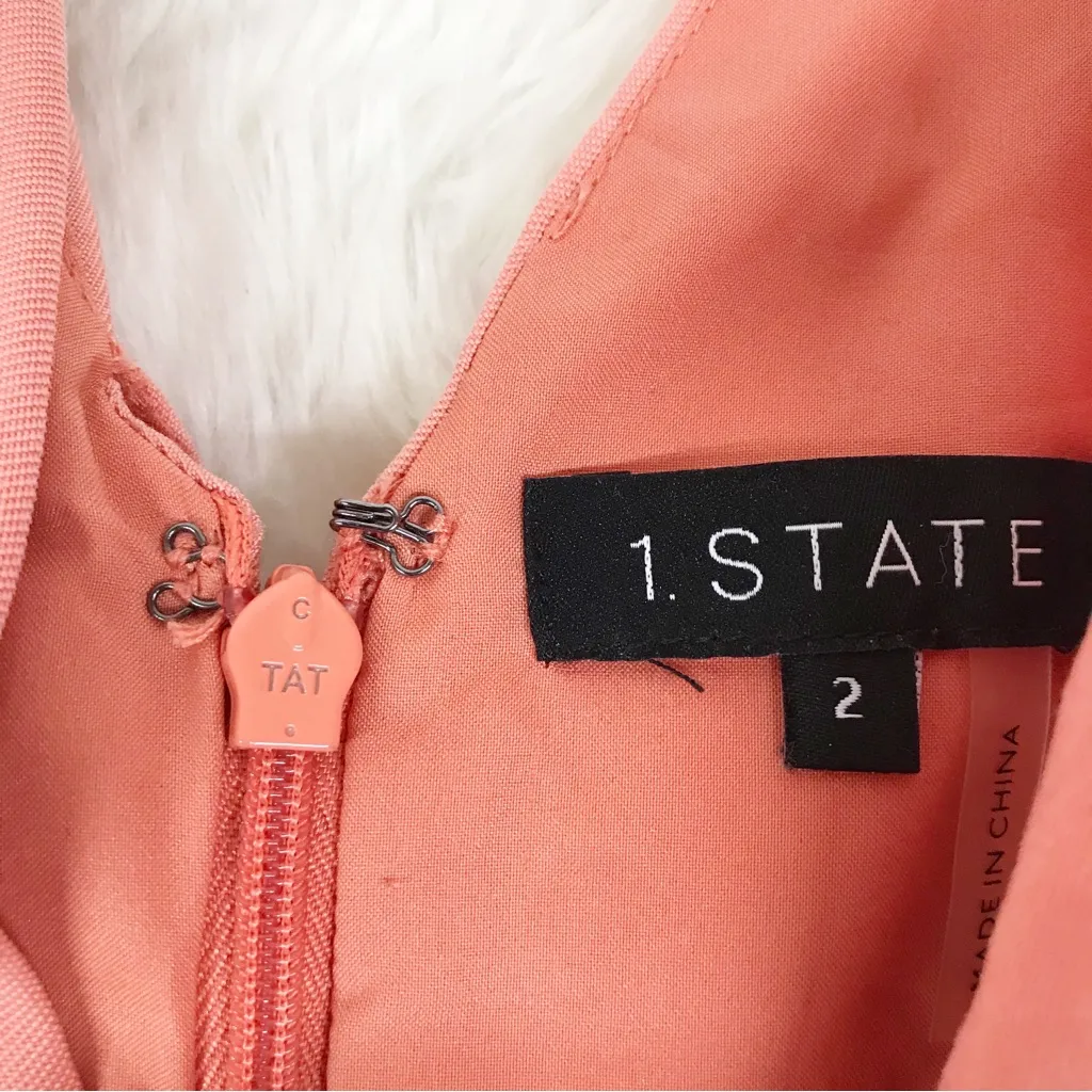 1. STATE Sleeveless‎ Wrap Front Jumpsuit V-Neck Tapered Leg Pink Peach Size 2 - Image 7