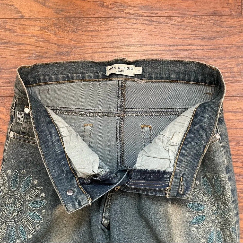 vintage hippie chic embroidered jeans, size 6 - Image 8